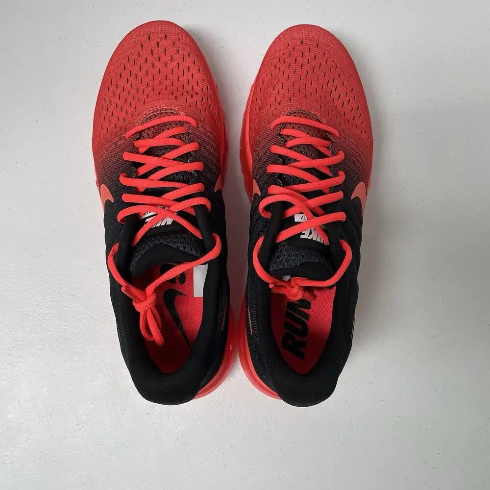 Nike Air Max 2017 Bright Crimson 849559 600 Size 9.5 Red Black Low Top Sneakers